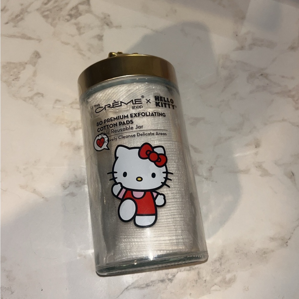 The Creme Shop X Hello Kitty Exfoliating Cotton Pads - Glass Jar
